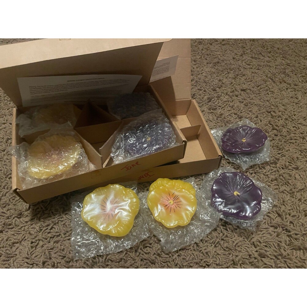 Home Interior - Floating Candles. Approx. 31/2"x 2 1/4 x 1 3/8"New purple yellow